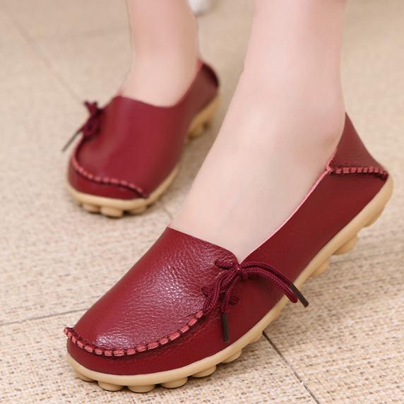 Flat Shoes Women 2018 Fashion Hollow PU Leather Peas Breathable Soft Walking Women Flats Loafers Home Shoes